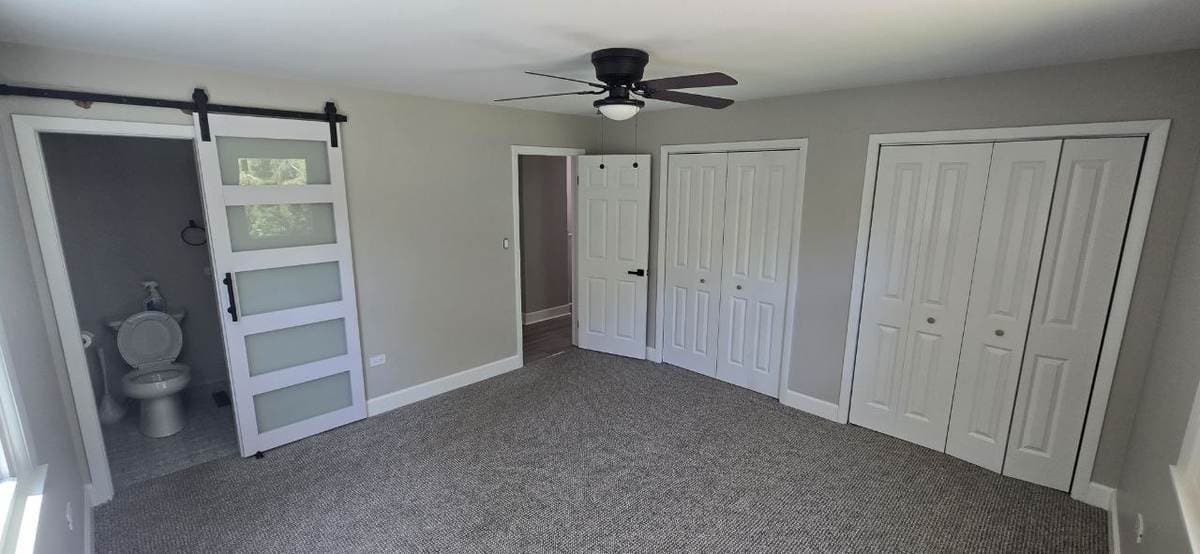 Bedroom barn door installation completed by BAX