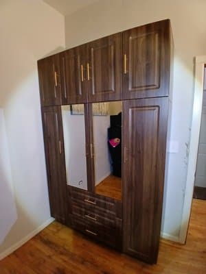 Assembled home furniture positioned in a finished room